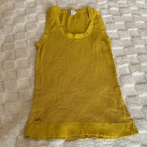 Lacoste Mustard Yellow Knit Tank Top
